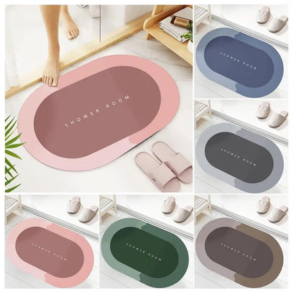 Durable Bathroom Mat Door Carpet Super Absorbent Non-slip Bath Rugs for Shower